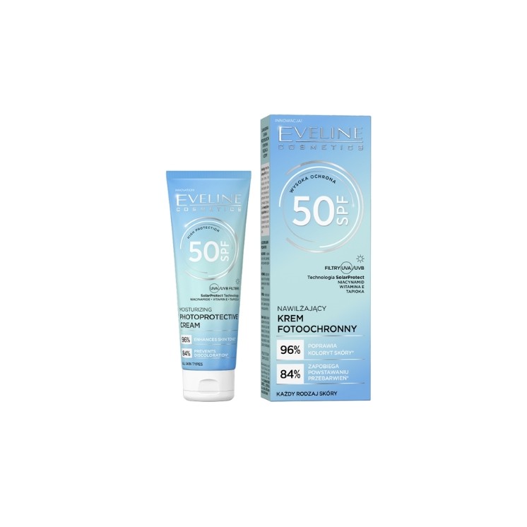 Зволожувальний фотозахисний крем для обличчя Eveline SPF50 30 мл