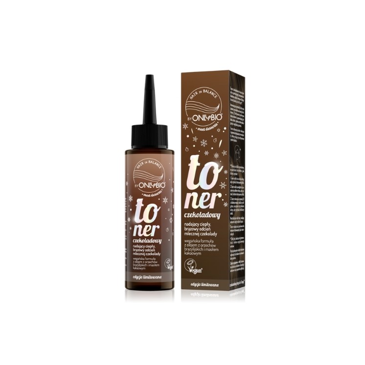Lotion tonique capillaire chocolatée OnlyBio Hair in Balance , édition Noël, 100 ml