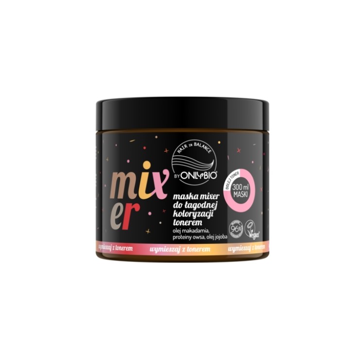 Маска-міксер OnlyBio Hair in Balance для дбайливого фарбування волосся з тоніком, різдвяне видання 300 мл