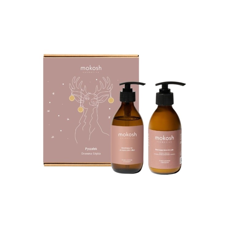 Mokosh Pyszałek Gift Set Woody Depth: Body Lotion 200 ml + Body and Hand Wash Gel 200 ml