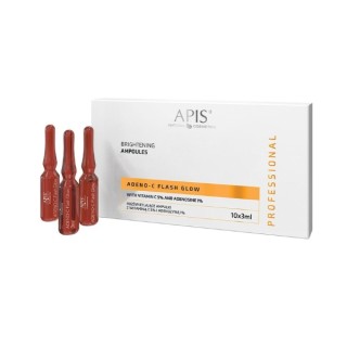 Ampoules illuminatrices pour le visage Apis Adeno-C Flash Glow à la vitamine C et à l'adénosine, 10 x 3 ml