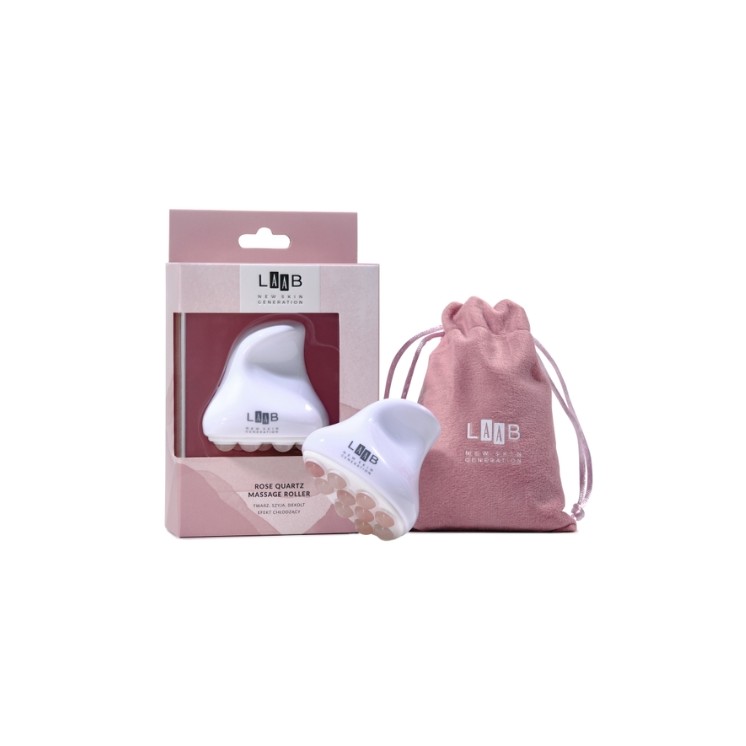 Ролики для обличчя з рожевого кварцу AA LAAB з охолоджувальним ефектом, 1 шт.