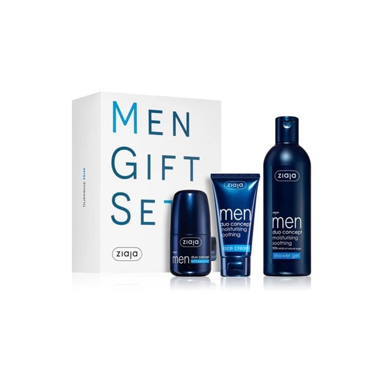 Ziaja Men Gift Set: Antiperspirant 60ml + Face Cream 50ml + Shower Gel 300ml