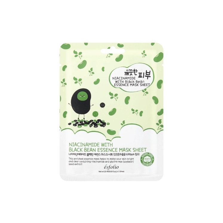 Esfolio Niacinamide Essence Sheet Mask, gezichtsmasker tegen verkleuringen, 25 ml