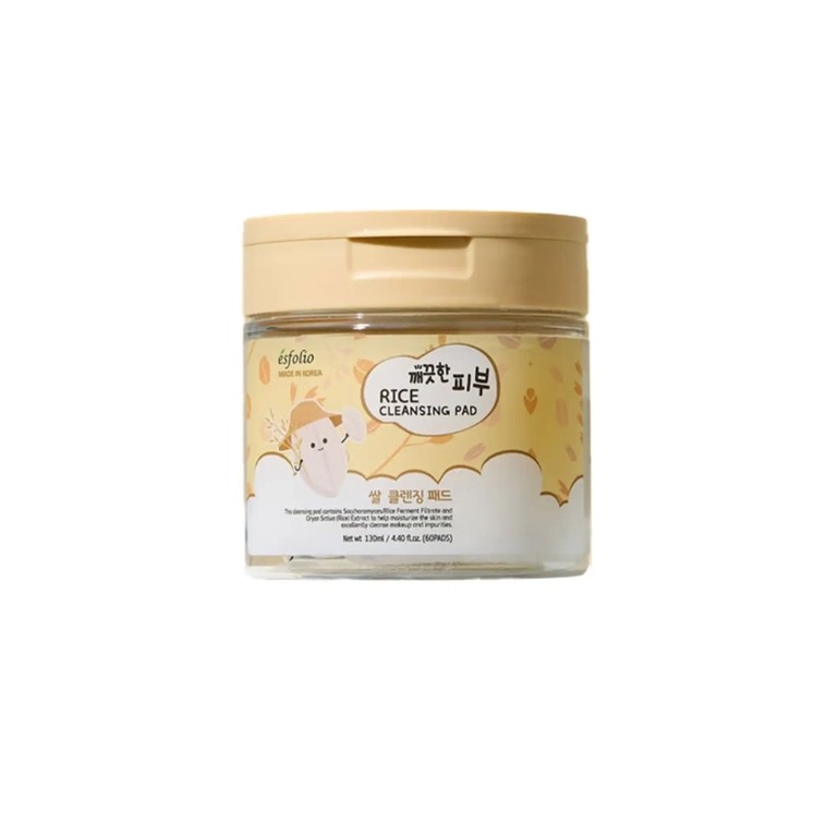 Диски для зняття макіяжу Esfolio Rice з екстрактом рису, 60 штук
