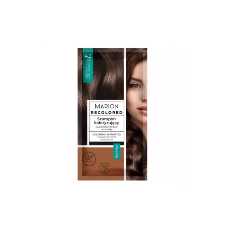 Marion Color Shampoo mit Biotin, 4-8 Haarwäschen /4.3/ Nussbraun, 40 ml