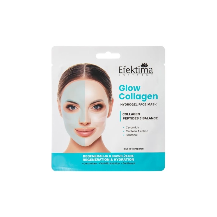 Efektima Glow Collagen Sheet Mask met collageen en peptiden voor regeneratie, 1 stuk