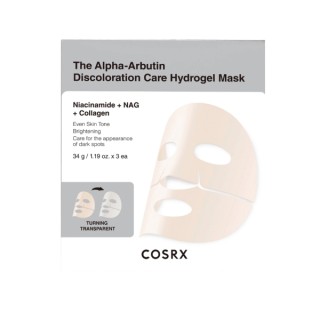 COSRX Arbutin Discoloration Hydrogel Mask Set of hydro Brightening Masks with Alpha-Arbutin 34g x 3 pieces