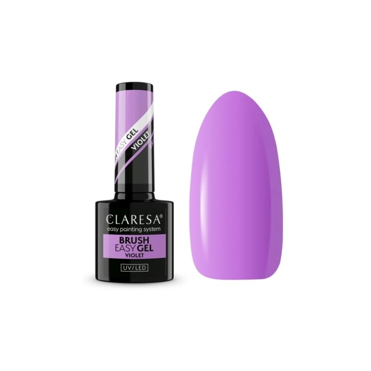 Claresa Brush Easy Gel Gel in een flesje met een kwastje Violet 5 g