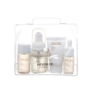 Heveblue Salmon Caring Centella Special Travel Kit Bag Zestaw Miniatur 30ml+25ml+13ml+20ml