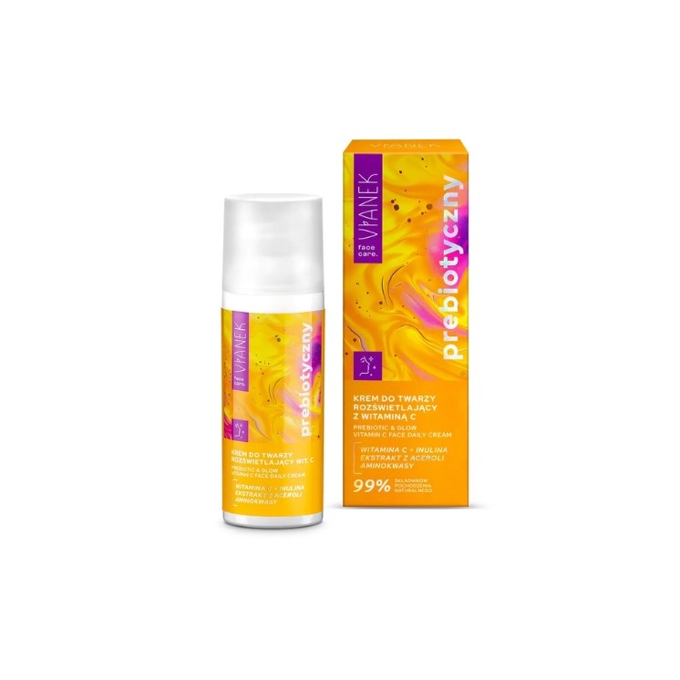 Пребіотичний освітлювальний крем для обличчя Vianek з вітаміном С 50 мл