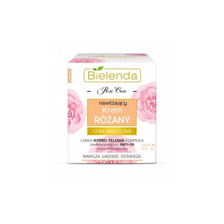 Bielenda Rose Care Hydraterende en verzachtende gezichtscrème met rozenmotief 50 ml