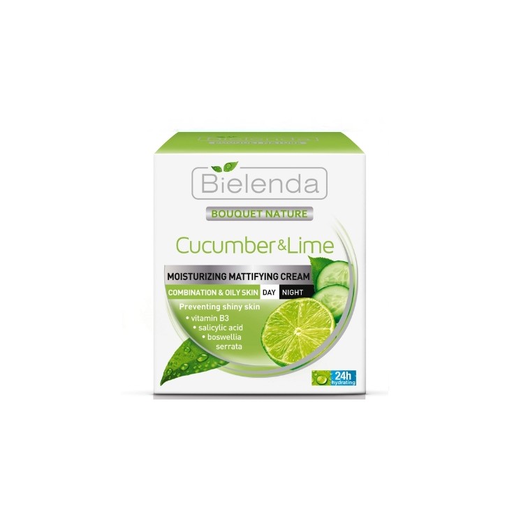 Bielenda Gurke & Limette Feuchtigkeitsspendende und Mattierende Tages-/Nachtcreme 50 ml