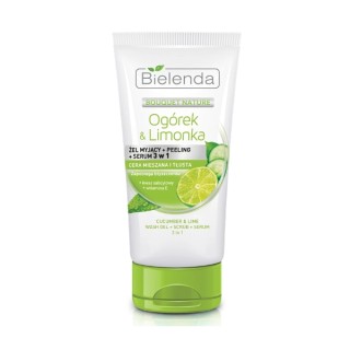 Gel nettoyant, Peeling et sérum 3 en 1 Concombre et Citron vert Bielenda 150 ml