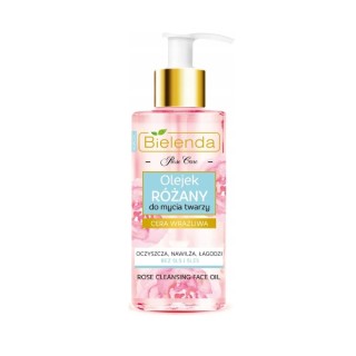 Huile nettoyante visage à la rose Bielenda Rose Care pour peaux sensibles 140 ml