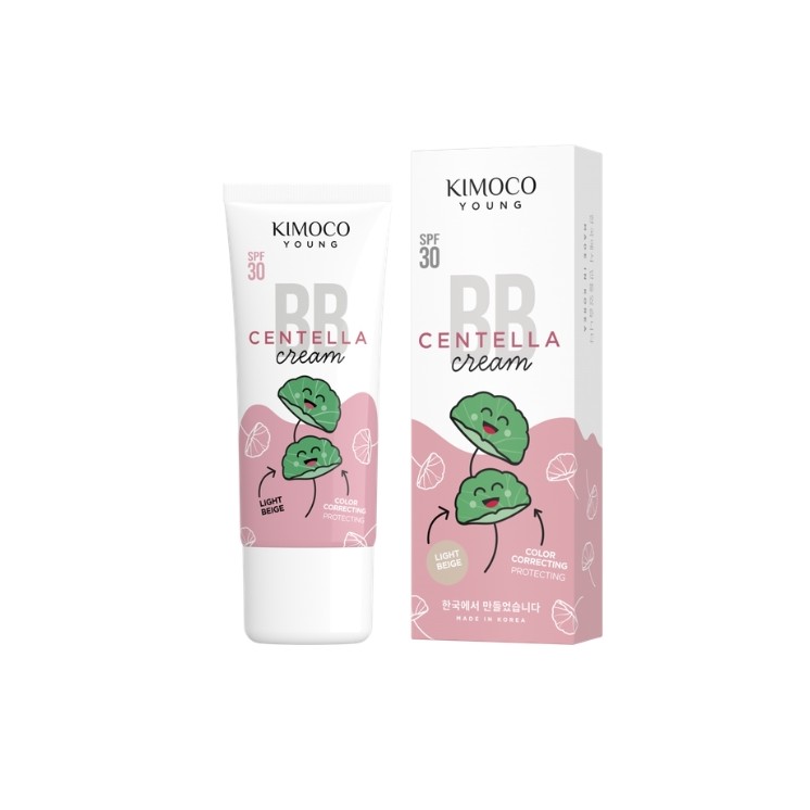 Crème BB Visage Kimoco Young Centella SPF30 à l'extrait de centella, Beige Light , 40 ml