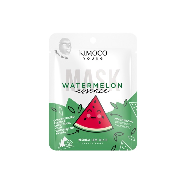 Kimoco Young Watermelon Essence Feuchtigkeitsspendende Gesichtsmaske mit Wassermelonenextrakt 25 ml