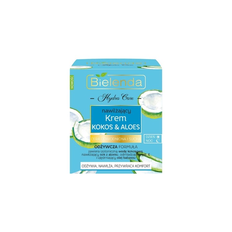 Bielenda HYDRA CARE kokos und Aloe-Gesichtscreme für trockene Haut 50 ml