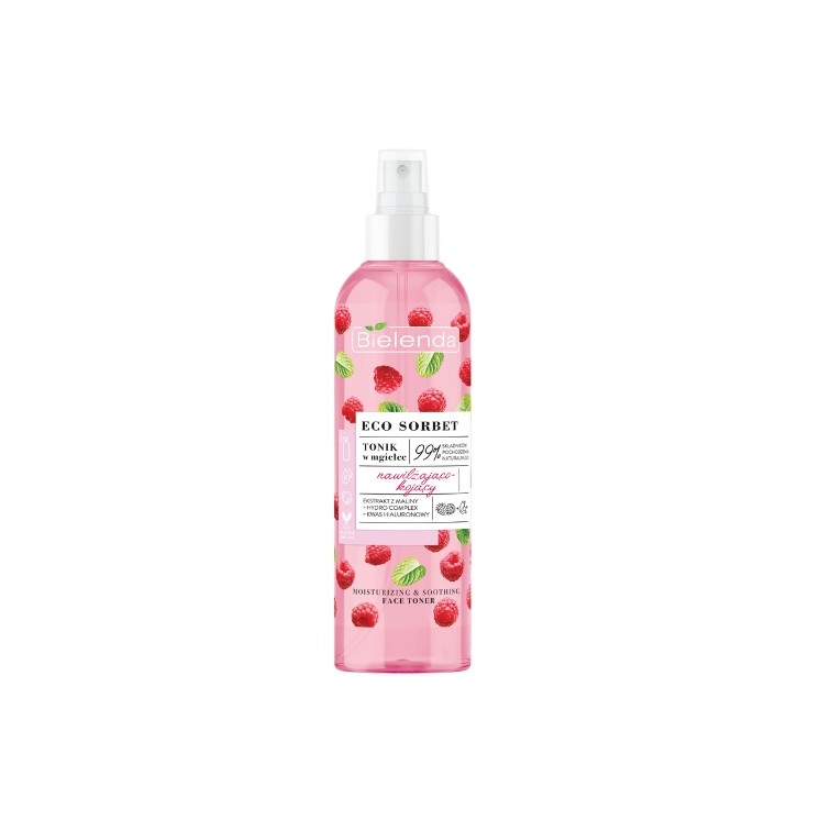 Bielenda ECO SORBET Tonik w mgiełce nawilżająco-kojący Malina 200 ml