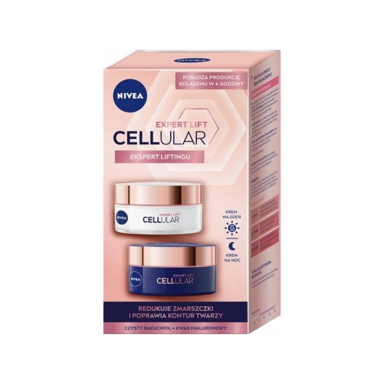 Nivea Zestaw prezentowy Cellular Expert Lift przeciwstarzeniowy Krem do twarzy na dzień SP30 50ML+ Krem do twarzy na noc 50 ml