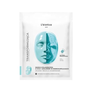 Masque visage en tissu au collagène apaisant et anti-rougeurs L'Biotica avec Cica 1 pièce.