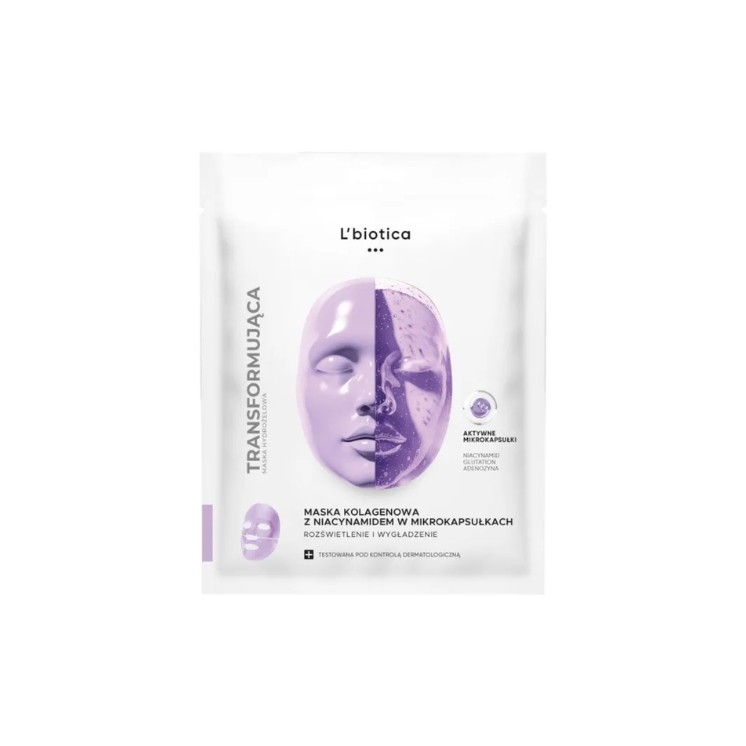 L'Biotica Brightening and Smoothing Collagen Face Sheet Mask with Non-Cyclamine 1 stuk.