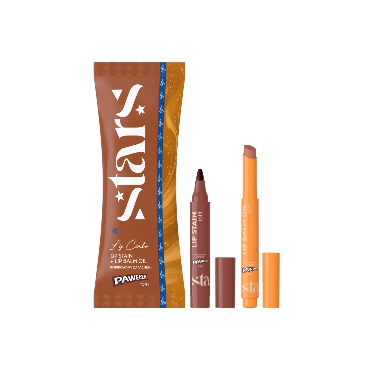 Coffret lèvres Stars from the Stars x E.Wedel : Crayon à lèvres 2 g + Huile à lèvres 2,3 ml /02/ Pawełek toffee