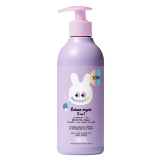 YOPE 2-in-1 shampoo-gel voor lichaam en haar voor kinderen. Ruikt naar zon in de wei. 400 ml.