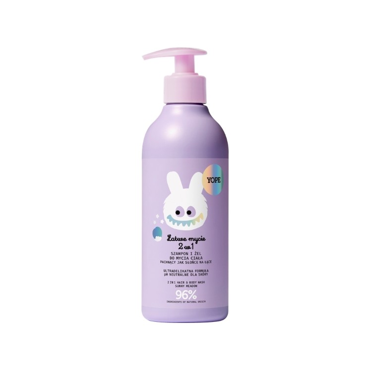 YOPE 2-in-1 Shampoo-Gel für Körper und Haare von Kindern, duftet nach Sonne auf der Wiese, 400 ml