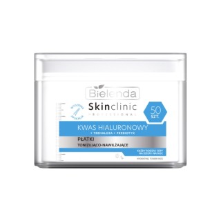 Disques faciaux tonifiants et hydratants à l'acide hyaluronique Bielenda Skin Clinic Professional 50 unités.