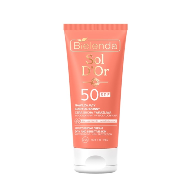 Bielenda Sol D'OR beschermende gezichtscrème SPF50 voor de droge en gevoelige huid 50 ml