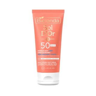 Bielenda Sol D'OR Leichte Schutzcreme fürs Gesicht SPF50 für Mischhaut und fettige Haut, 50 ml