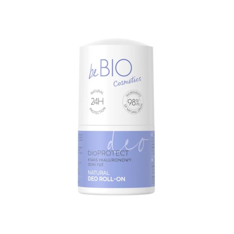 BeBio Cosmetics bioProtect Déodorant roll-on Naturel Acide Hyaluronique et Riz Sauvage 50 ml