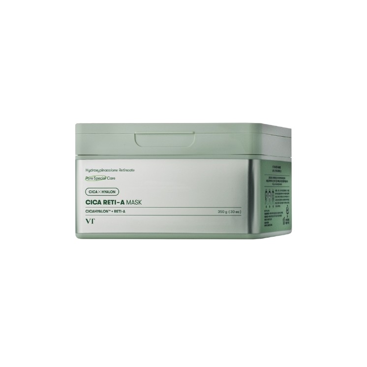 VT Cosmetics CICA Reti-A Mask Set of moisturizing and exfoliating face masks in sheets, 30 pieces, 350 g