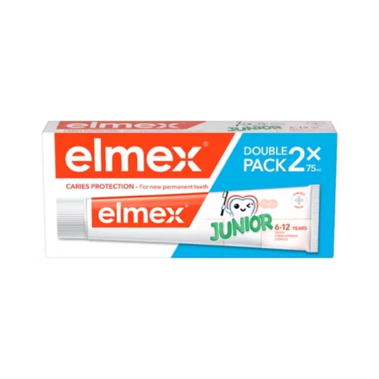 Elmex Junior Pasta do zębów dla dzieci 6-12 lat 2x 75 ml 