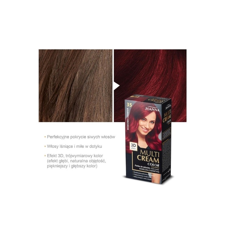 Joanna Multi Cream Color Farba do włosów /35/ Wiśniowa czerwień