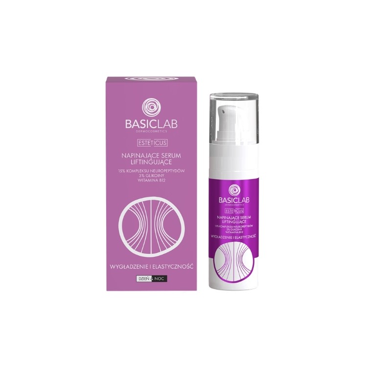Sérum visage raffermissant et liftant BasicLab Esteticus avec complexe de neuropeptides à 15 % 30 ml