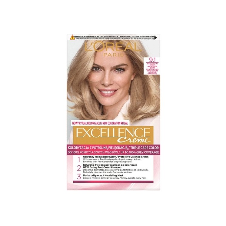 Фарба для волосся L'oreal Excellence Creme /9.1/ Дуже світлий Blond