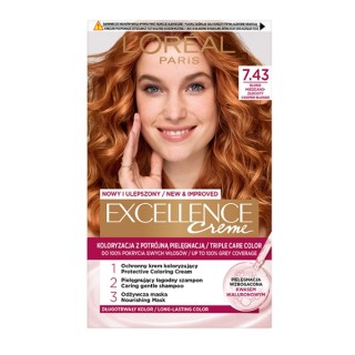 L'oreal Excellence Creme Hair dye /7.43/ Blond Copper-golden
