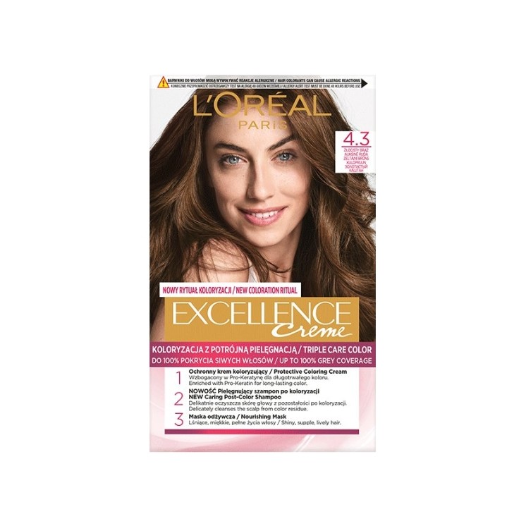 Фарба для волосся L'oreal Excellence Creme /4.3/ Golden Brown