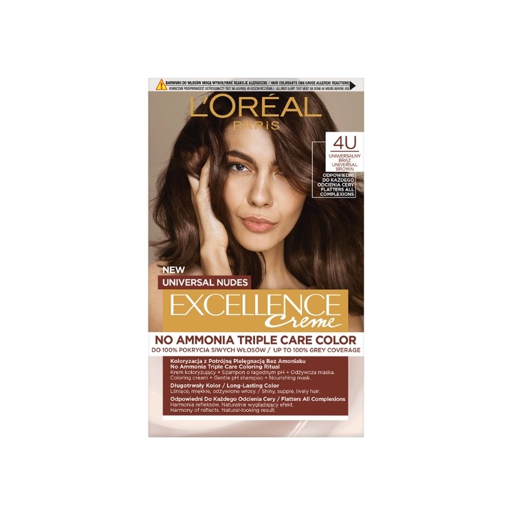 L'oreal Excellence Nudes Farba do włosów /4U/ Brąz