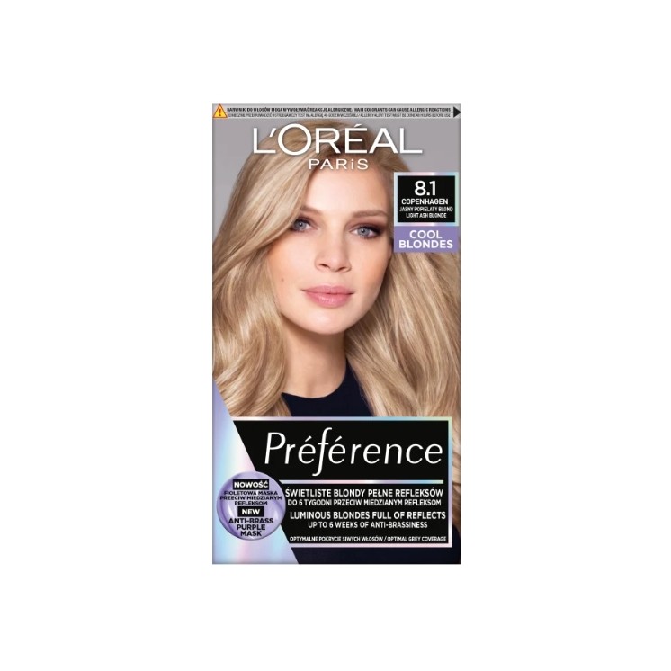 Фарба для волосся L'oreal Preference /8.1/ Світлий попелястий Blond