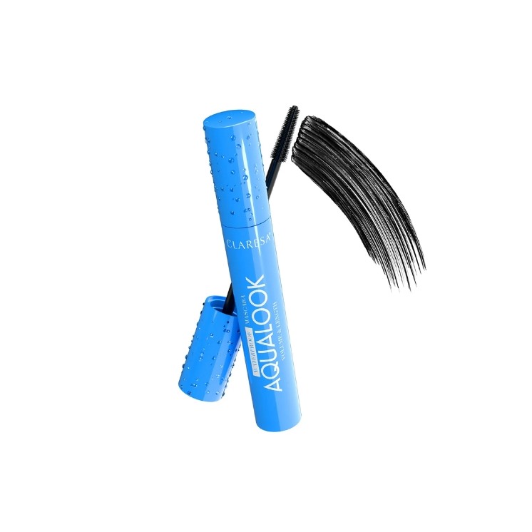 Claresa Aqualook pogrubiająco-wydłużajacy wodoodporny Tusz do rzęs Black 8 g