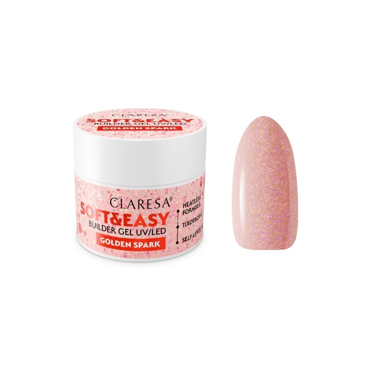 Claresa Soft & Easy Golden Spark Nagelaufbaugel 45 g