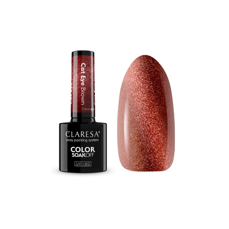Гібридний лак для нігтів Claresa Alchemy Cat Eye Brown 5