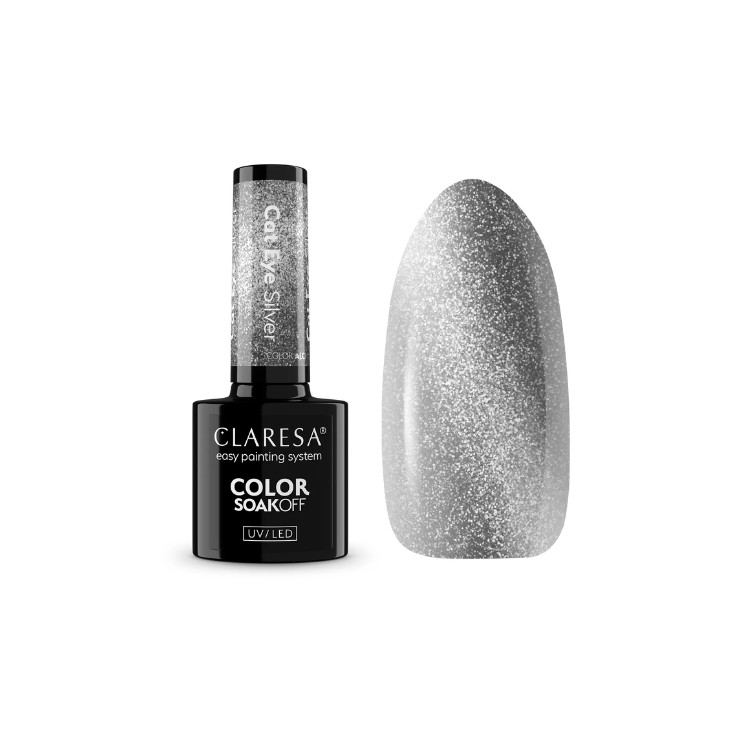 Гібридний лак для нігтів Claresa Alchemy Cat Eye Silver 5