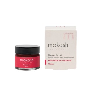 Бальзам для губ Mokosh Raspberry зволожує та змащує суху шкіру губ
