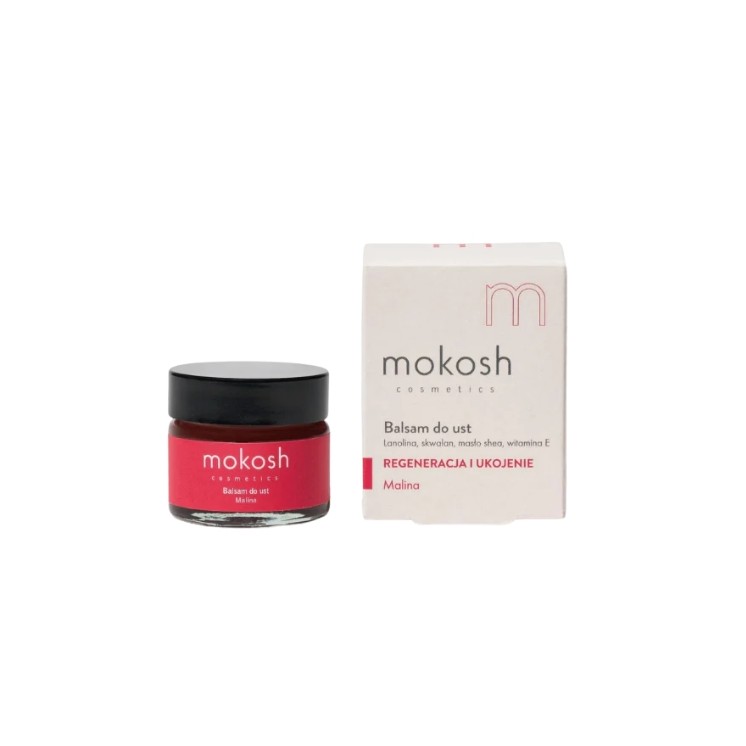 Бальзам для губ Mokosh Raspberry зволожує та змащує суху шкіру губ