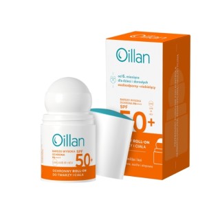 Oillan Sonnenschutz Roll-on für Gesicht und Körper SPF50 , für empfindliche Haut, 50 ml