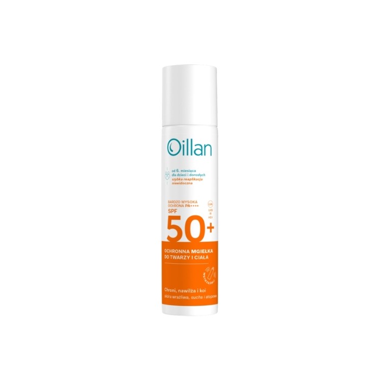 Захисний сонцезахисний спрей Oillan для обличчя та тіла з SPF50 + для чутливої шкіри 75 мл